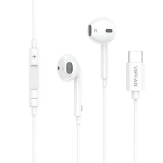 Vipfan M14 vezetékes fülhallgató USB-C 1,1 m (fehér (M14 ) (M14)