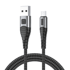 Vipfan X10 USB-Micro USB kábel 3A 1,2m fonott fekete (CB-X10MK) (CB-X10MK)