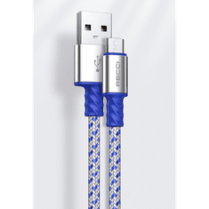 Recci RTC-N33M USB-A apa - Micro USB apa 2.0 Adat és töltőkábel - Kék/Szürke (2m) (RTC-N33M)
