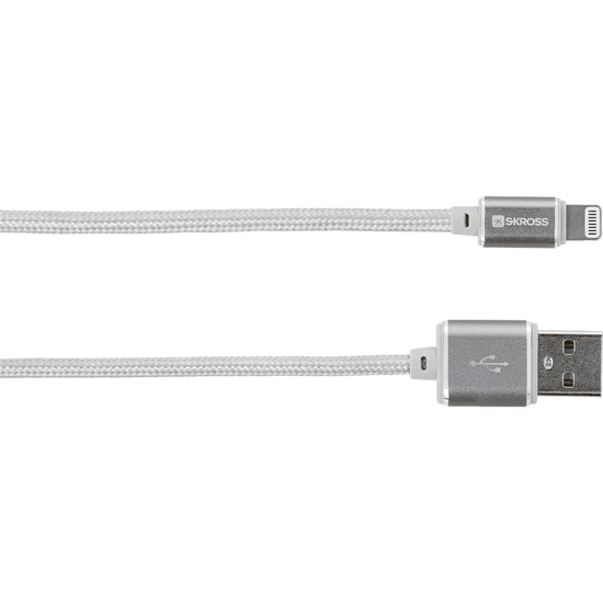 Skross Sync Lightning Connector - Steel Line USB-A apa - Lightning apa 2.0 Adat és töltő kábel - Fehér (72674)
