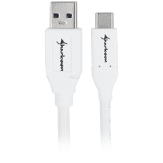Sharkoon USB 3.1 Gen2 Type-A - Type-C Adatkábel 1m - Fehér (4044951021161)