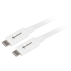 Sharkoon USB 3.1 Gen2 Type-C Adatkábel 0.5m - Fehér (4044951021178)