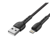 Recci RTC-N16LB USB-A apa - Lightning apa Adat és töltő kábel - Fekete (1m) (RTC-N16LB)