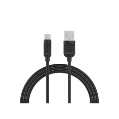 Recci RCT-P100B USB-C apa - USB-A apa Adat és töltő kábel - Fekete (1m) (RCT-P100B)