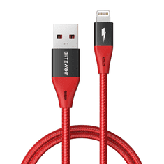 Blitzwolf BW-MF10 Pro USB-A apa - Lightning apa 2.0 Adat és töltő kábel - Piros (1.8m) (BW-MF10 PRO RED)