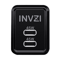 INVZI GaN II 2x USB-C Hálózati töltő - Fekete (45W) (GH4512EU)