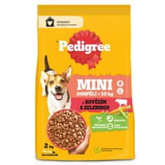 Pedigree marhahúsos és zöldséges kutyatáp felnőtt, kistestű kutyáknak 2 kg
