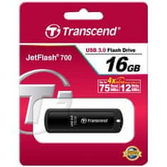 Transcend JetFlash 700 16GB USB 3.0 Fekete Pendrive TS16GJF700