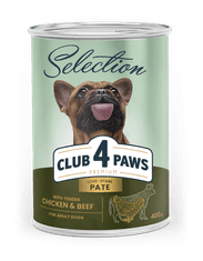 Club4Paws Premium Nedves kutyaeledel - Csirke és marhahús pástétom 8x400g