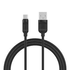 Recci RCT-P200B USB-A apa - USB-C apa 2.0 Adat és töltőkábel - Fekete (2m) (6955482576182)