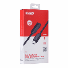 Unitek C14086BK-1M USB Type-C anya - USB Type-C apa 3.2 Adat és töltő Kábel - Fekete (1m) (C14086BK-1M)