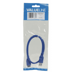 Valueline / Nedis USB 3.0 - USB micro-B adatkábel 0.5m - Kék (VLCP61500L05)