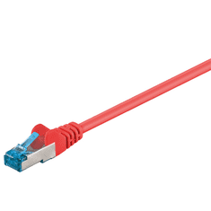 Goobay S/FTP CAT6a Patch kábel 1m - Piros (93684)