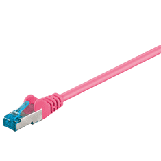 Goobay S/FTP CAT6a Patch kábel 1.5m - Magenta (95604)