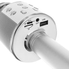 BigBuy Bluetooth Karaoke mikrofon ezüst színű WS-858 (BB-22188)