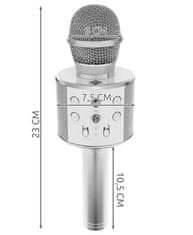BigBuy Bluetooth Karaoke mikrofon ezüst színű WS-858 (BB-22188)