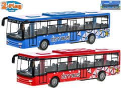 2-Play közlekedési busz 15 cm-es fém hátlap - vegyes színek (piros, kék)