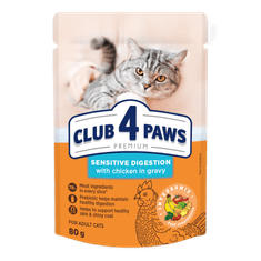 Club4Paws Premium nedves macskatáp Sensitive - Csirke mártásban 24x80g
