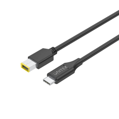Unitek C14115BK-1.8M USB-C apa - 4.5mm DC Lenovo apa Töltő kábel - Fekete (1.8m) (C14115BK-1.8M)