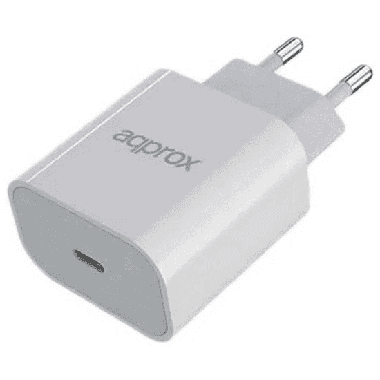 Approx APPUSBWALL30 USB-C Hálózati töltő - Fehér (5V / 3A / 20W) (APPUSBWALL30)