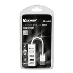 Vakoss TC-234UX USB 2.0 HUB (4-port) Fehér (TC-234UX)