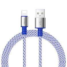 Recci RTC-N32L USB-A apa - Lightning apa 2.0 Adat és töltőkábel - Kék/Szürke (1m) (RTC-N32L)