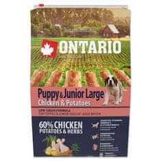 Ontario Puppy & Junior Large csirke és burgonya 2,25kg