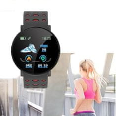 R2Invest LCD Smart Watch szilikon karszalag Android és iOS 119 fekete-fehér