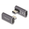 DELOCK USB Adapter 40 Gbps USB Type-C PD 3.0 100 W csatlakozódugóval - csatlakozóhüvellyel, elforgatott ívelt bal / jobb 8K 60 Hz fém (60048) (60048)