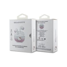 TKG Headsett: Hello Kitty - átlátszó/pink vezeték nélküli stereo bluetooth headset, töltőtokkal