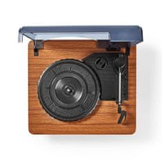 Nedis Turntable | 33 / 45 / 78 rpm | Belt Drive | 1x Stereo RCA | 9 W | Built-in (pre) amplifier | ABS / MDF | Black / Brown 