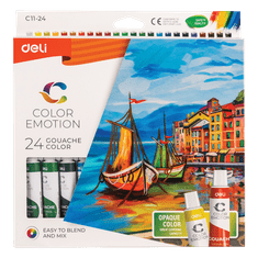 Deli Color Emotion 12ml akrilfesték készlet - 24 színű (DEC12-24)