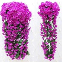 HOME & MARKER® Mesterséges virágokkal díszített lógó növény, kültéri és beltéri használatra, lógó virág | HANGROSE Lila