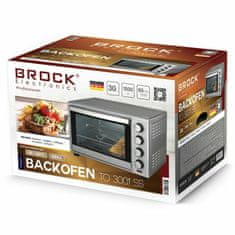 BROCK TO 3001 SS, 1600W, 30L, Időzítő, 100-230°C, Grillfunkciós, Cool touch, Ezüst, Elektromos Mini sütő