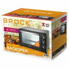 BROCK TO 6001 B, 2000W, 60L, Időzítő, 100-230°C, Cool touch, Fekete, Elektromos Mini sütő