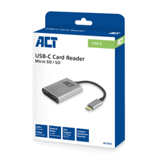 ACT AC7054 kártyaolvasó USB 3.2 Gen 1 (3.1 Gen 1) Type-C Fekete, Ezüst (AC7054)