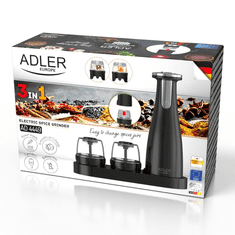 Adler AD 4449b Elektromos Só- és borsőrlő - Fekete (AD 4449B)
