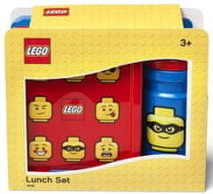 LEGO Iconic Classic tízórai szett üveg és tároló - piros/kék