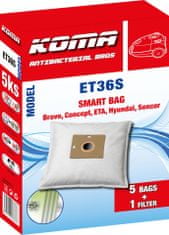 KOMA ET36S - 25 darabos porzsákkészlet Concept, ETA, Sencor (e-Bag) porszívókhoz, szintetikus