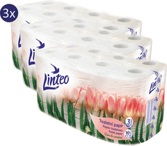 LINTEO WC-papír Tavasz Pack 3 x 16 tekercs, 3 rétegű, fehér