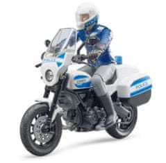 BRUDER BWORLD rendőrségi motorkerékpár Ducati Scrambler lovassal