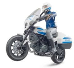 BRUDER BWORLD rendőrségi motorkerékpár Ducati Scrambler lovassal