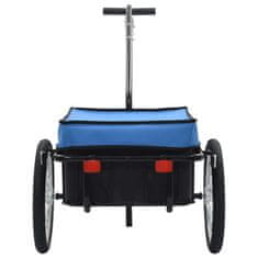 Greatstore kék acél kerékpár-utánfutó/kézi kocsi 155 x 60 x 83 cm