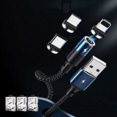 REMAX Zigie mágneses kábel USB / Micro USB 3A 1.2m, fekete
