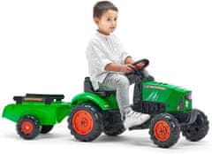 Falk Pedálos traktor SuperCharger zöld pótkocsival