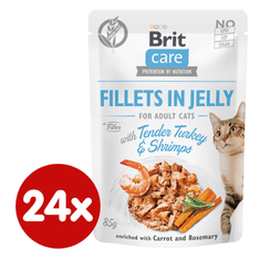 Brit Care Cat Fillets in Jelly with Tender Turkey & Shrimps 24x85 g