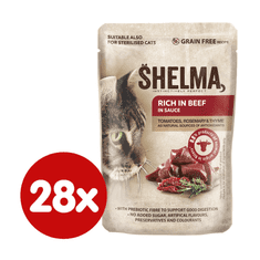 SHELMA gabonamentes párolt marhahúsos filé paradicsomos, fűszeres mártásban, 28x85 g