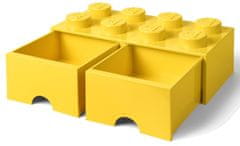 LEGO Tároló doboz 8 fiókkal, sárga