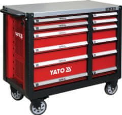 YATO  Mobil műhelyszekrény 6+6 piros fiókok