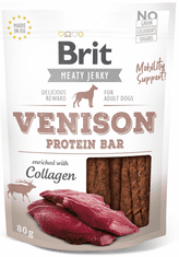 Brit Jerky Venison Protein Bar, 12x 80g